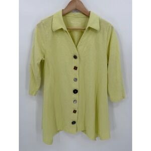 Soft Surroundings Lemon Yellow Button-Front Tunic